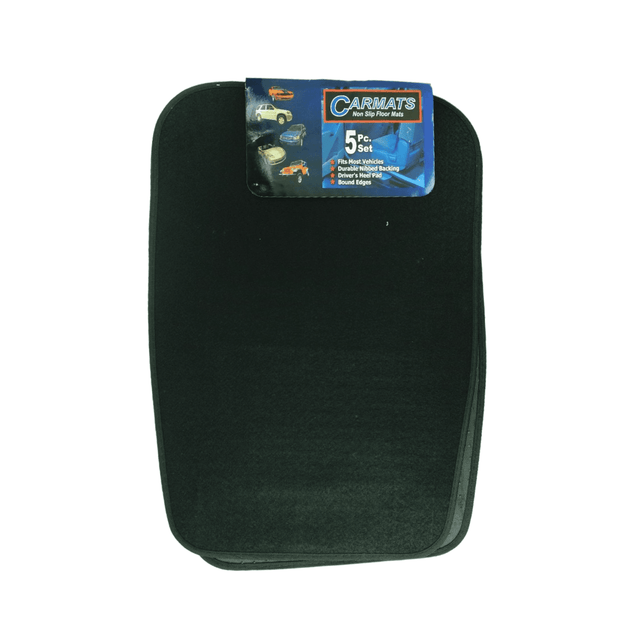 Carmats Black Textile 5 Pieces Non Slip Floor Mats Auto Supply Master