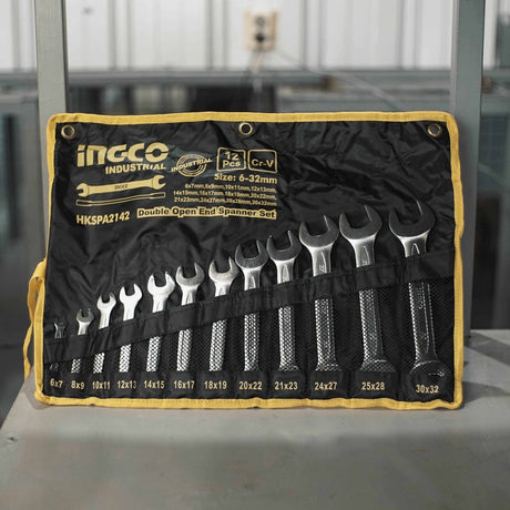 Ingco 12 Pieces Double Open End Spanner Set - HKSPA2142 Auto Supply Master