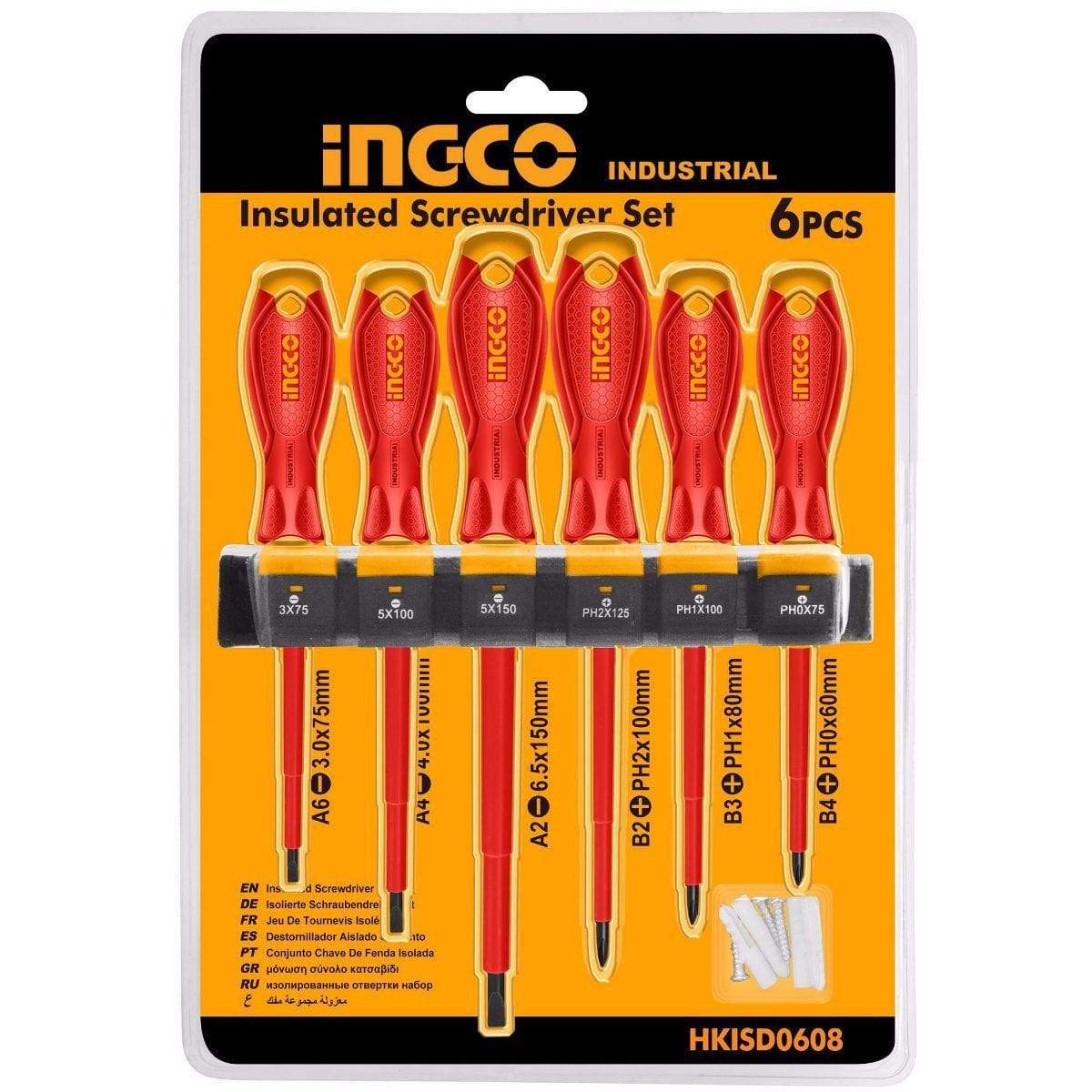 Ingco 6 PCS Insulated Screwdriver Set - HKISD0608 Auto Supply Master