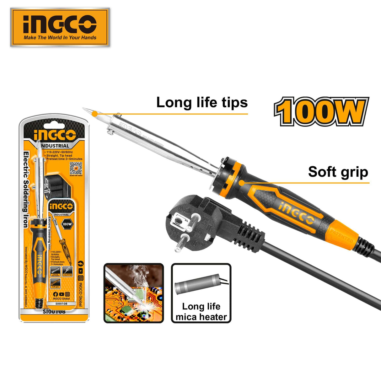 Ingco Electric Soldering Iron 100W - SI00108 Auto Supply Master