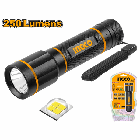 Ingco Waterproof LED Flashlight 250 Lumens - HFL013AAA58 Auto Supply Master