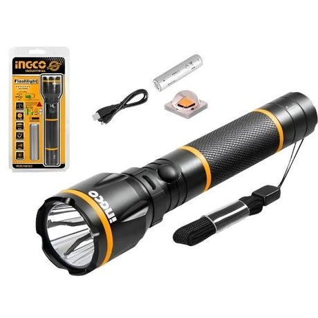 Ingco Waterproof Rechargeable LED Flashlight 450 Lumens - HCFL1865051 Auto Supply Master