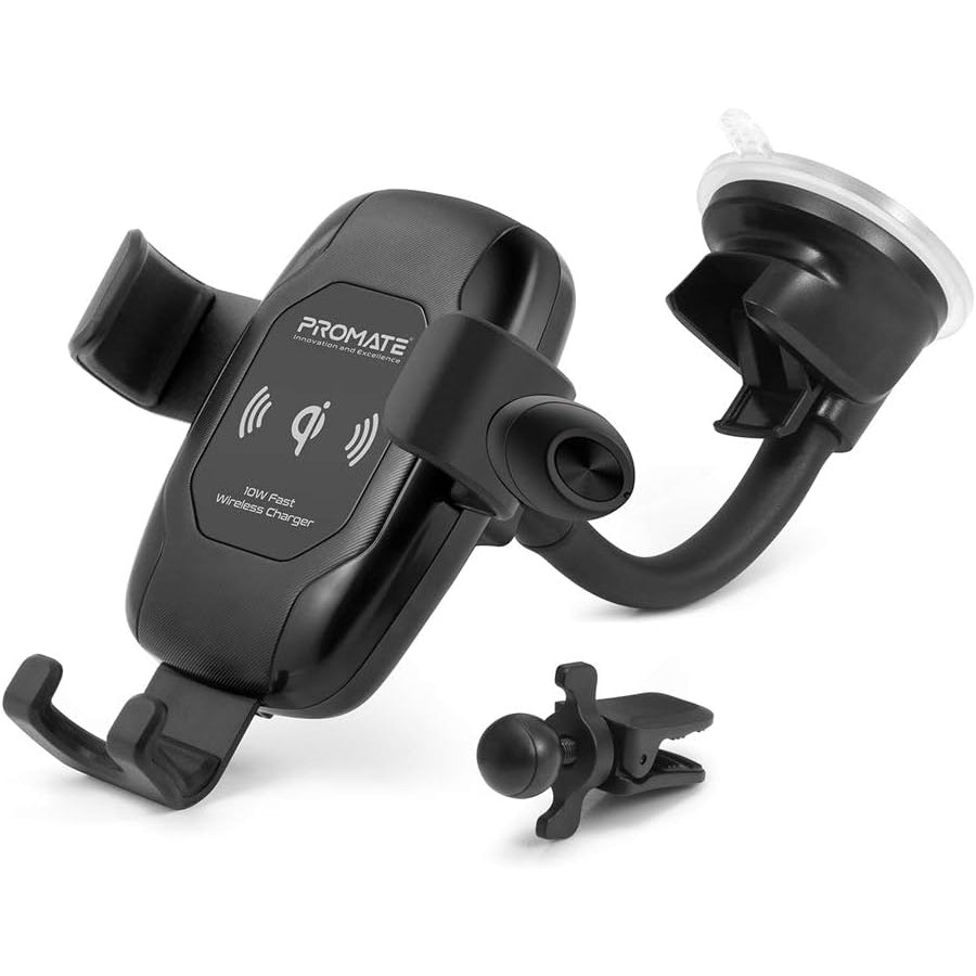 Promate 10W Qi Wireless Car Charger Phone Mount with Auto Clamp - AuraMount-BT Auto Supply Master