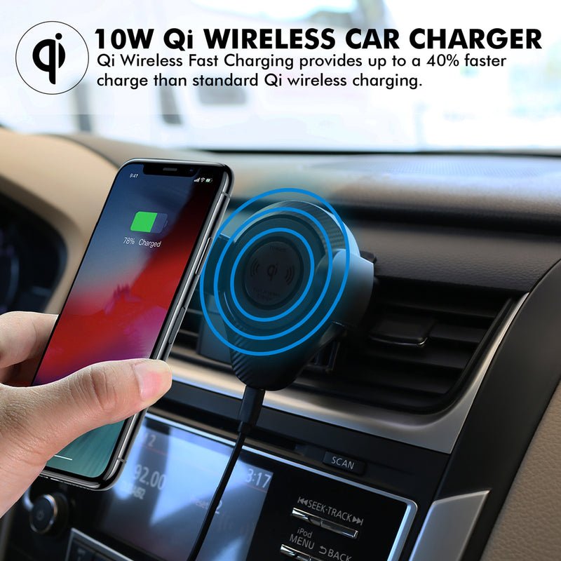 Promate 10W Ultra-Fast Wireless Car Charging Mount - AlphaMount Auto Supply Master