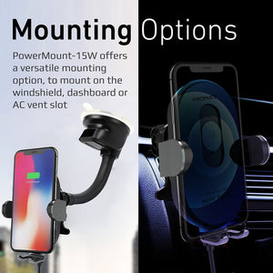 Promate 15W Smart Sensor Car Wireless Charger - PowerMount-15W Auto Supply Master