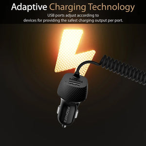 Promate 3.4A Dual Car Charger with USB-A Port & Lightning Charging Cable - Voltrip-i Auto Supply Master