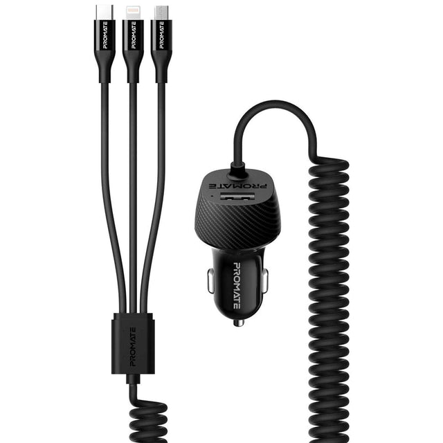 Promate 3.4A Multi-Connect Universal Car Charger with USB Port - VolTrip-Uni Auto Supply Master