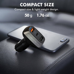 Promate 30W Car Charger with QC3.0 and 3A USB-C Port - Scud-30 Auto Supply Master