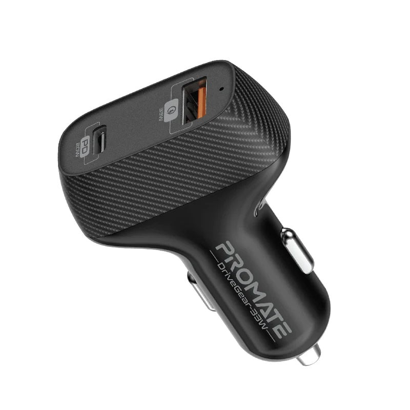 Promate 33W High Speed Dual USB Car Charger - DriveGear-33 Auto Supply Master