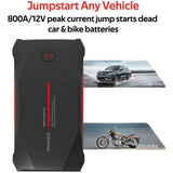 Promate 800A/12V Car Jump Starter with 10000mAh Power Bank - SparkTank-10 Auto Supply Master