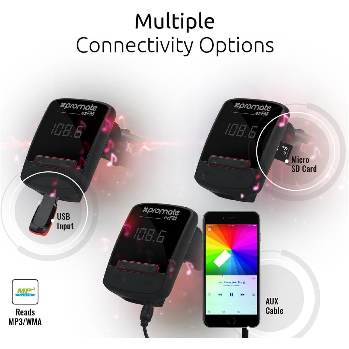 Promate Car FM Modulator with USB Charging Port - EzFM Auto Supply Master