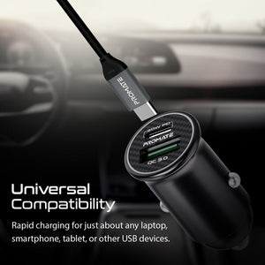 Promate RapidCharge™ Mini Car Charger with 60W Power Delivery & Quick Charge 3.0 - Bullet-PD60 Auto Supply Master