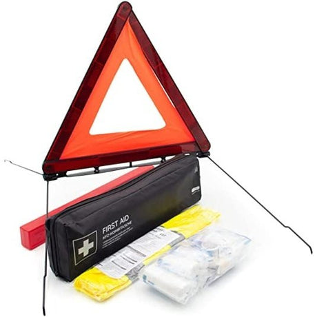 Triangle Warning Reflector & First Aid Kit For Vehicle Auto Supply Master