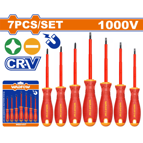 Wadfow 7 Pieces Insulated 1000V Screwdriver Set - WSS7407 Auto Supply Master