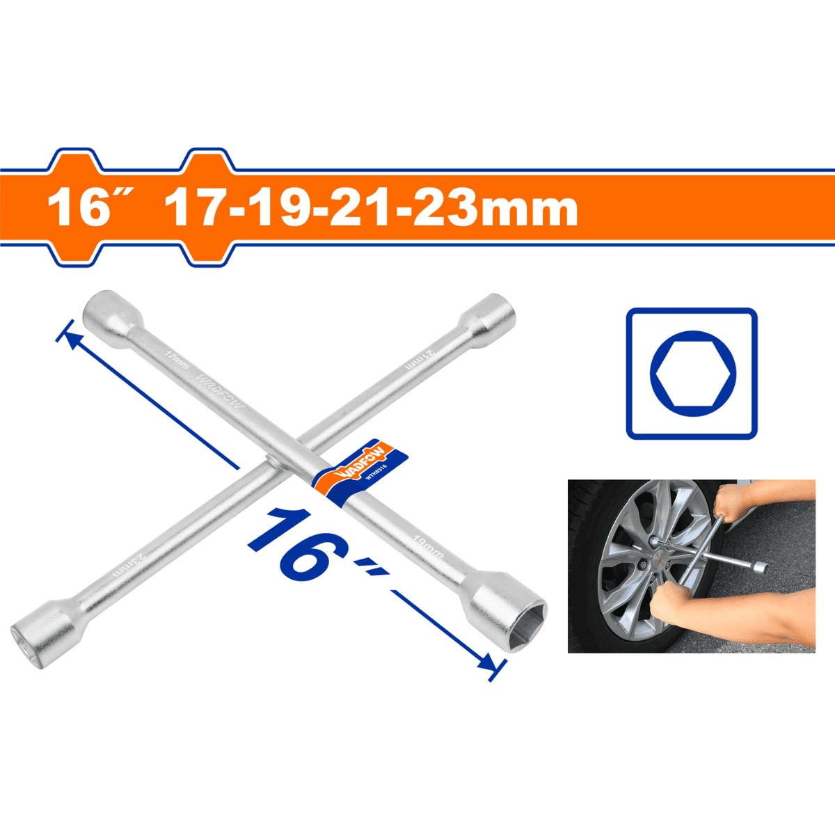 Wadfow Cross Rim Wrench 16" - WTH8316 Auto Supply Master